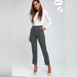 Lulu’s Aisha Charcoal Grey Trouser Pants